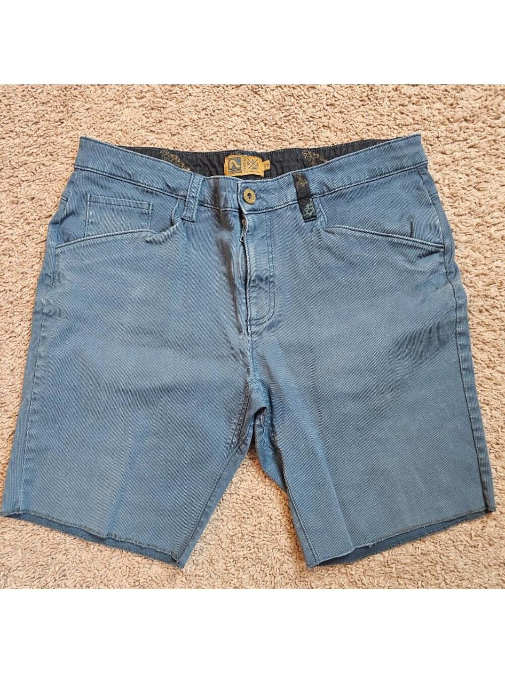 Flylow Habitat Shorts Mens L Blue Gray Chino Outdoor Casual Lightweight Hiking